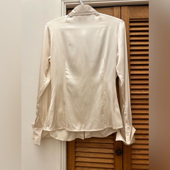Thomas Pink Jermyn Street US 6 Beige Silk Ruched Blouse - Picture 7 of 10